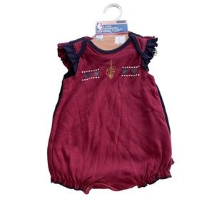 NBA Cavaliers girls 2 piece creepers set 3-6 months